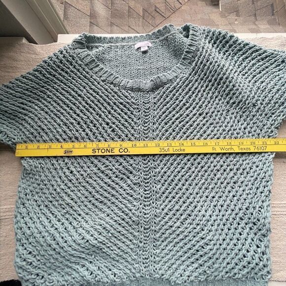 J.Jill Loose Knit, Dusty Blue/Teal Scoop-neck Oversize Sweater, Size XL - Picture 7 of 8